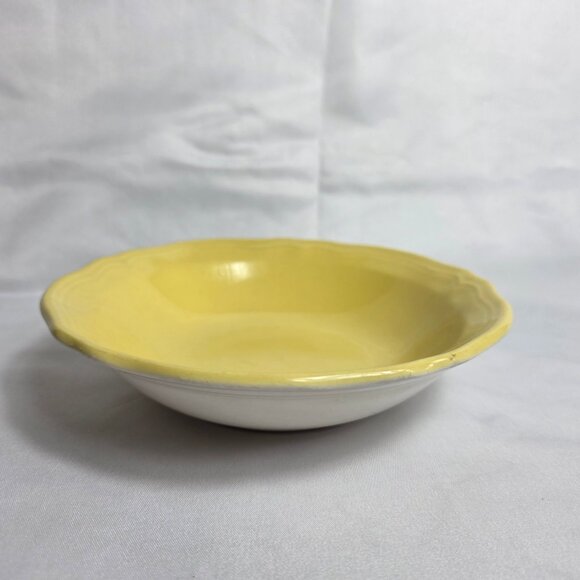 TWO Federalist by Sears Buttercup Coupe Cereal Bowls Yellow with Scalloped Edge - Picture 8 of 9